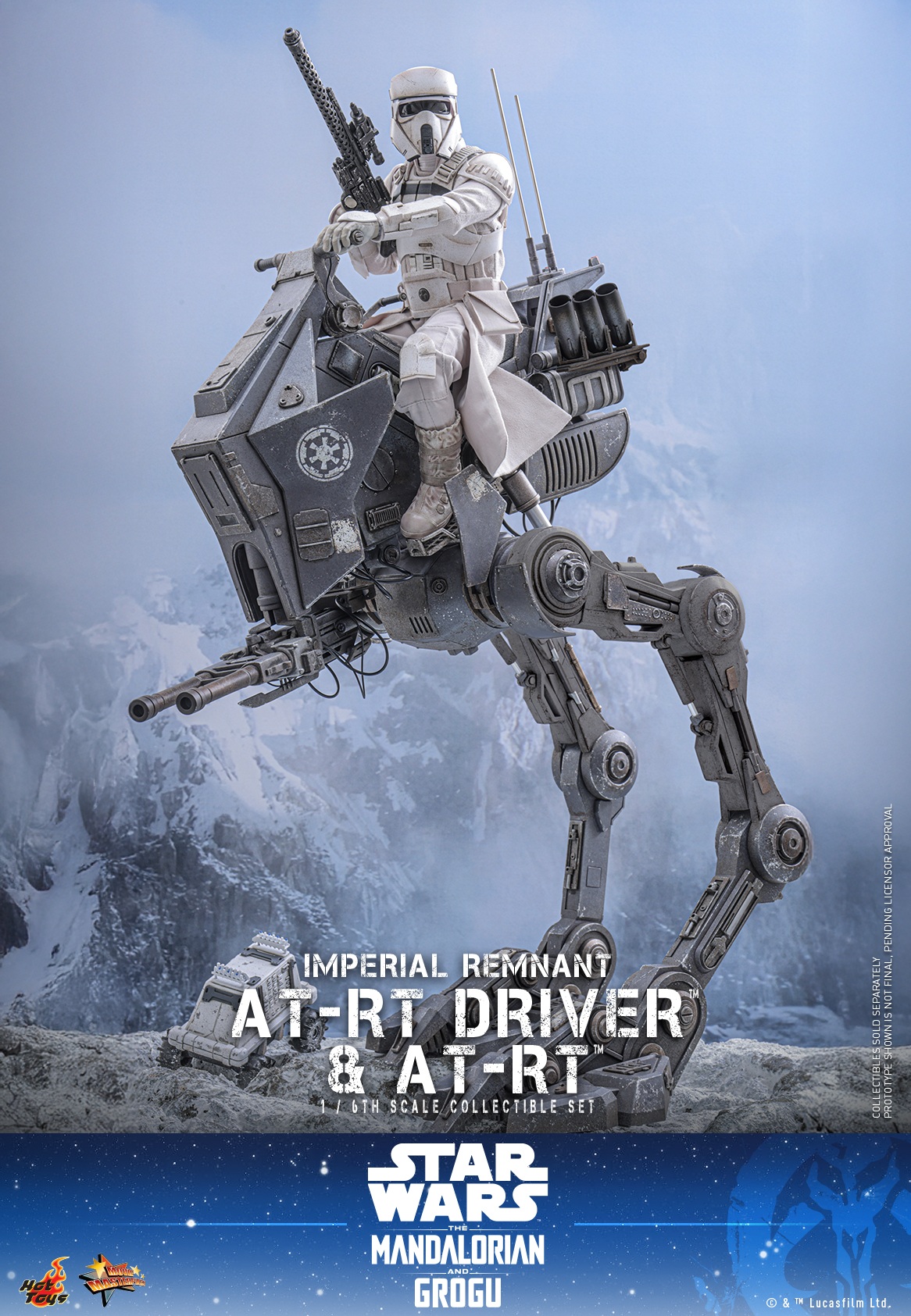Pre-Order Hot Toys Star Wars Mandalorian & Grogu Imperial Remnant AT-RT Driver & AT-RT Sixth Scale Set MMS875